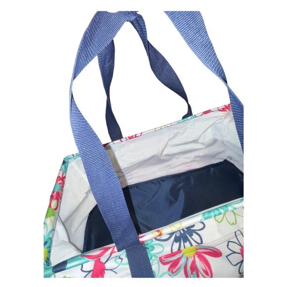 Thirty One Deluxe Utility Tote Loopsy Daisy Organizer Car Trunk Floral Collapse - Picture 3 of 9